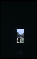 Silhouette of a monk in Angkor Wat. Siem Riep, Angkor, Cambodia