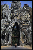 The South Gate of Angkor Thom is crowned by four gargantuan faces. Siem Riep, Angkor, Cambodia