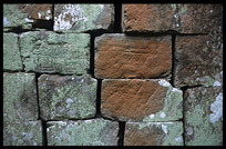 Detail of a weather beaten wall inside Banteay Kdei. Siem Riep, Angkor, Cambodia