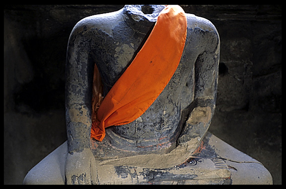 A Buddha statue inside Angkor Wat.