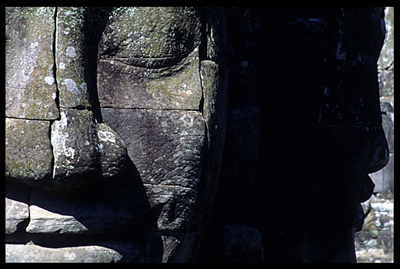Detail of the faces of the Bayon, Angkor Thom.