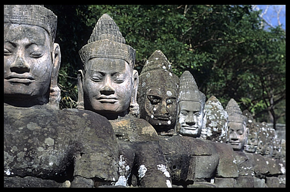 Some of the 54 gods in front of Angkor Thom's South Gate.