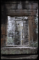 Looking through a window inside Banteay Kdei. Siem Riep, Angkor, Cambodia