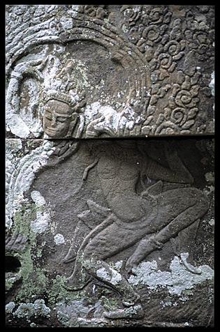 An Apsara on a wall inside Bantey Kdei.
