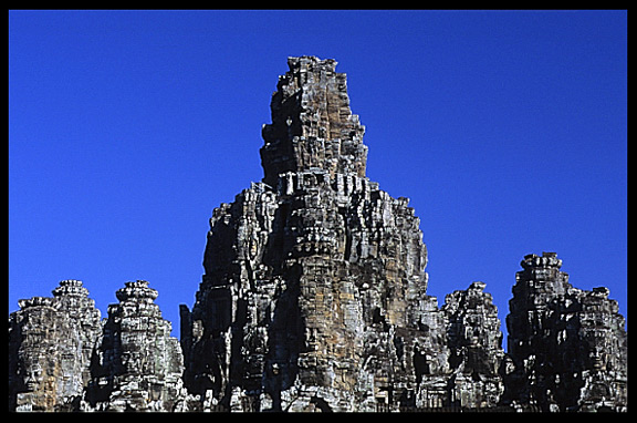 The Bayon, 54 gothic towers decorated with 200 smiling faces.