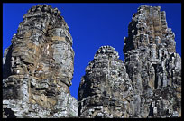 The Bayon, 54 gothic towers decorated with 200 smiling faces. Siem Riep, Angkor, Cambodia