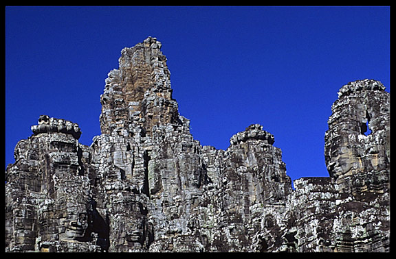 The Bayon, 54 gothic towers decorated with 200 smiling faces.