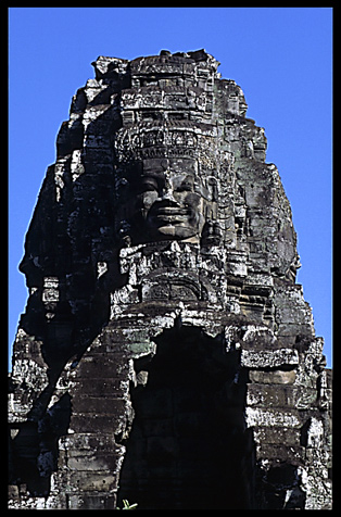 The Bayon, 54 gothic towers decorated with 200 smiling faces.