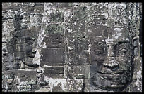 Details of the faces in the Bayon, Angkor Thom. Siem Riep, Angkor, Cambodia