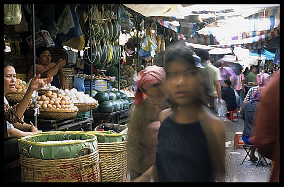 The central market (Psar Thmei) in Phnom Penh.