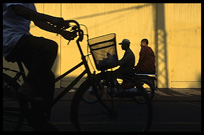 Silhouettes on the walls of the Royal Palace, Phnom Penh. Cambodia