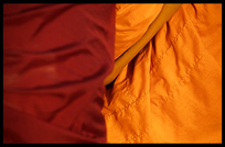 Detail of two Buddhist monk's robes.