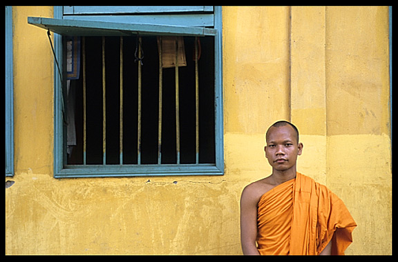 A monk in Wat Koh, central Phnom Penh.