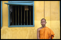 A monk in Wat Koh, central Phnom Penh. Cambodia