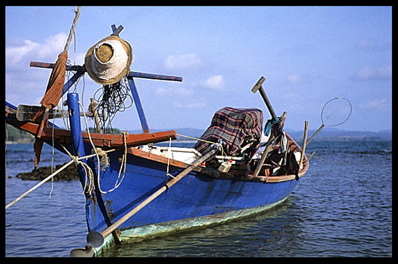 A fishing boat at a fishing community near Sihanoukville.