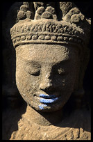 The lips of a Theravada statue at Wat Nokor, near Kompong Cham.