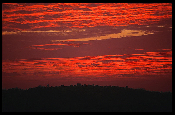 Beautiful sunset in Sen Monorom, Cambodia