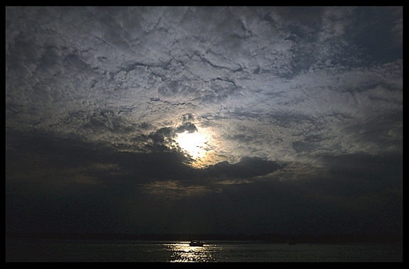 Day turns into night, Mekong River, Kratie, Cambodia