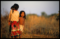 Playing children. Ban Lung, Ratanakiri, Cambodia