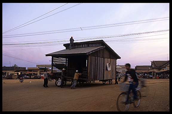 Moving house Cambodian style, Ban Lung, Cambodia