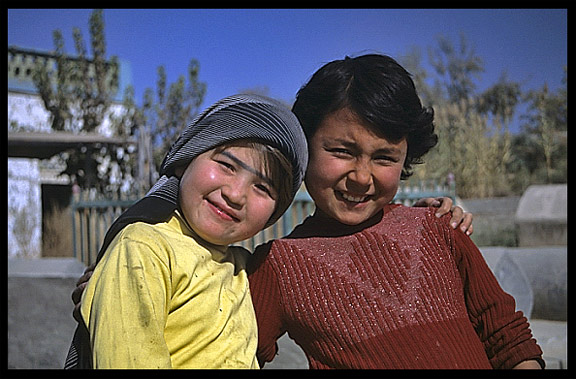 Portrait of Uyghur children. Kashgar, Xinjiang, China