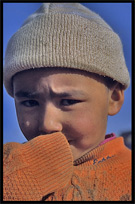 Portrait of Uyghur boy. Hotan, Xinjiang, China