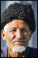 Portrait of Uyghur man. Hotan, Xinjiang, China