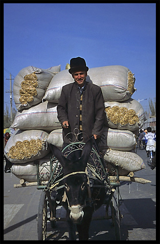 Portrait of Uyghur man. Hotan, Xinjiang, China