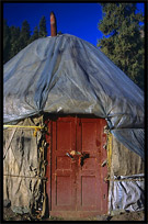 Detail of a Yurt at Heaven Pool or Heavenly Lake (Tian Chi). Urumqi, Xinjiang, China