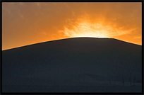 Towering sand dunes at Crescent Moon Lake (Yueyaquan). Dunhuang, Gansu, China