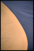 Towering sand dunes at Crescent Moon Lake (Yueyaquan). Dunhuang, Gansu, China