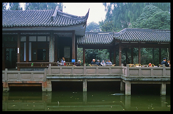 Chinese teahouse. Chengdu, Sichuan, China