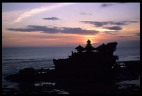 The famous sunset at Tanah Lot.