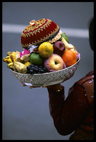 A fruit basket to worship the Balinese gods in Padang Bai.
