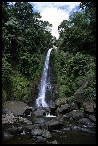 A waterfall bottom up on the way from Bedugul to Lovina.