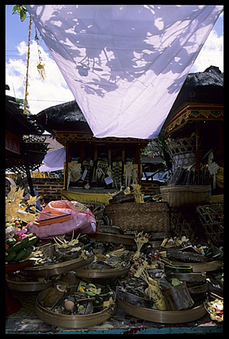A display of Balinese funeral offerings.