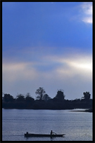 Fishing at sunrise on the four thousand islands. Si Phan Don, Don Det, Laos