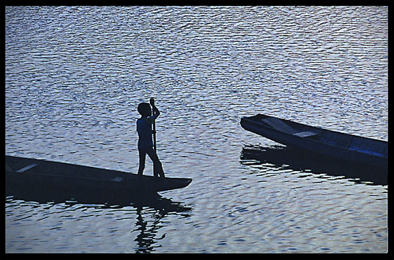 Early morning river life on the four thousand islands. Si Phan Don, Don Det, Laos