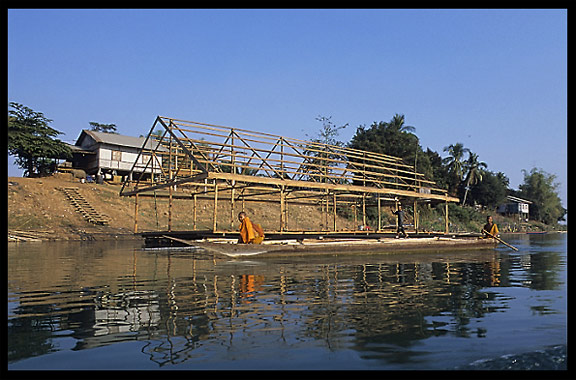 River life on the Mekong River. Si Phan Don, Don Khong, Laos