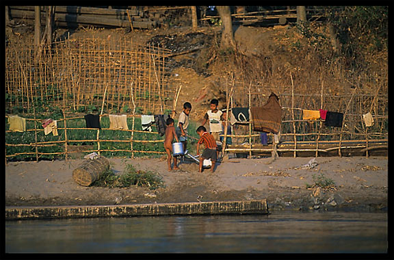 River life on the Mekong River. Si Phan Don, Don Khong, Laos