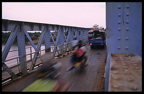 Crossing the Se Don river. Pakse, Laos