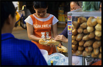 Selling French baguettes. Pakse, Laos