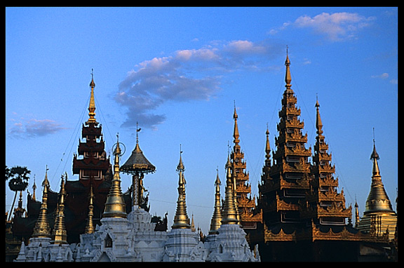 Shwedagon Paya is full of shrines, pavilions, images bells and stupas.