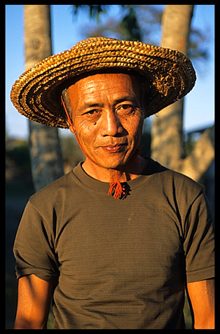 Portrait of a Burmese man at Inle Lake.