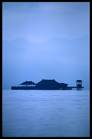 A village on stilts on the Inle Lake.