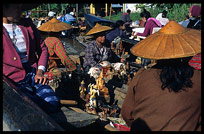 The floating market of Ywama on Inle Lake.