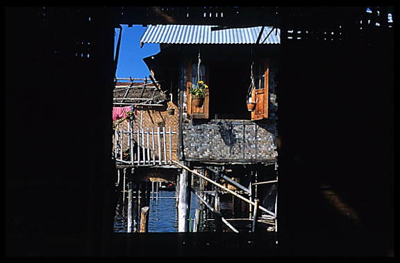  A house on stilts in one of the floating villages in Inle Lake.