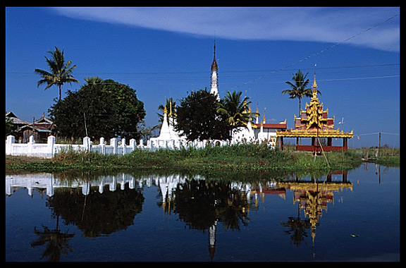One of many temples on Inle Lake.