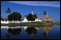 One of many temples on Inle Lake.