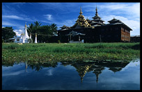 Nga Phe Kyaung, a wooden monastery built on stilts over the lake, better known as 'jumping cat monastery'.